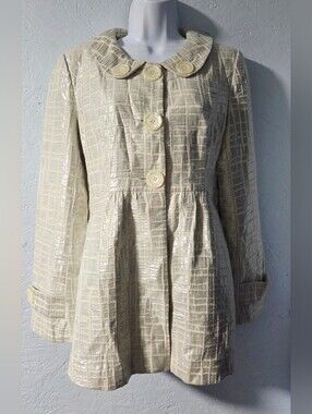Mac & Jac Ivory Shimmery Peplum Jacket - Size 6